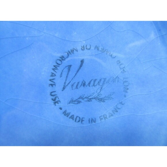 Varages France Luberon 10" Cobalt Blue Embossed Serving Bowl 4" Tall - Picture 5 of 7